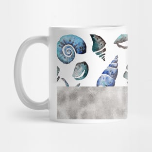 South pacific sea shells - silver graphite Mug